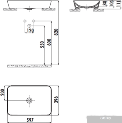 Умывальник Creavit Ultra 60x40 UL060-00CB00E-0000