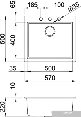 Кухонная мойка Elleci Quadra 105 White 96