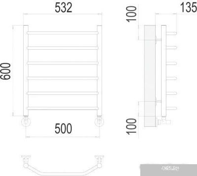 Полотенцесушитель TERMINUS Виктория П6 500x600 нп