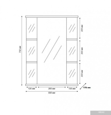Tivoli Шкаф с зеркалом Герда 55 L 464057