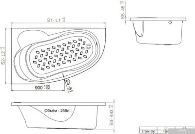 Triton Кайли гидромассажная 150x100R Базовая