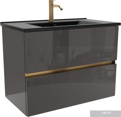 ЗОВ Тумба с умывальником Лира 90 L90MWFMLGVG-OL90 (грифель глянец)