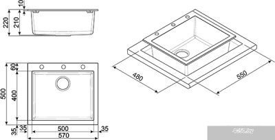 Кухонная мойка Smeg LSE61A-2