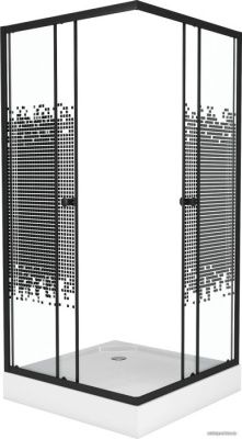 Niagara NG-009-14QBLACK 90x90x195 (мозаика стекло)