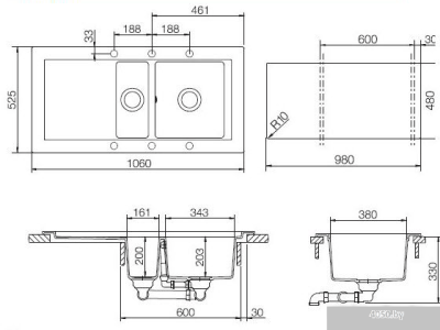 Кухонная мойка Schock Domus 60D (мокка) [700216]