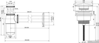 Wellsee Drainage System 182103003 (сифон, донный клапан, хром)