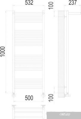 Полотенцесушитель TERMINUS Аврора П20 500x1000 с полкой нп