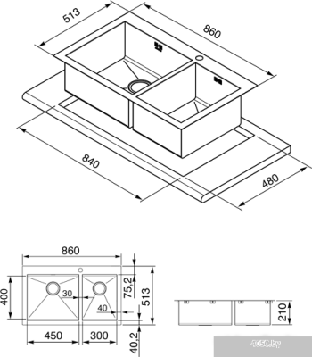 Кухонная мойка Smeg VQ4530