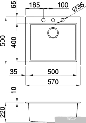 Кухонная мойка Elleci Quadra 105 Fumo 73