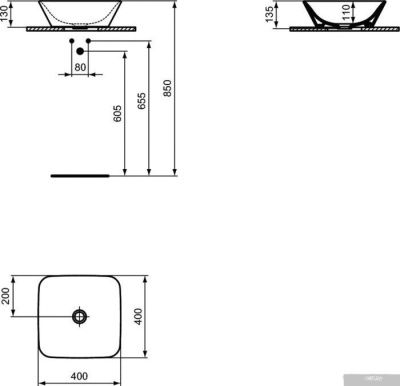Умывальник Ideal Standard Connect Air 40 E034701