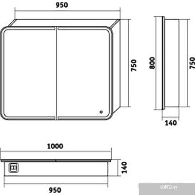 Grossman Шкаф с зеркалом Адель 100 R