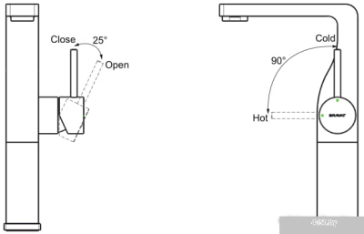 Смеситель Bravat Arc F16061K-A2-ENG (черный)