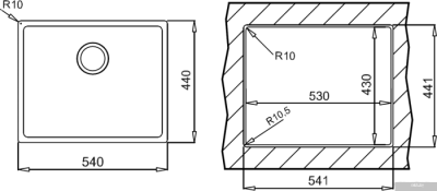 Кухонная мойка TEKA Linea 500/400 Top (без клапана-автомата)
