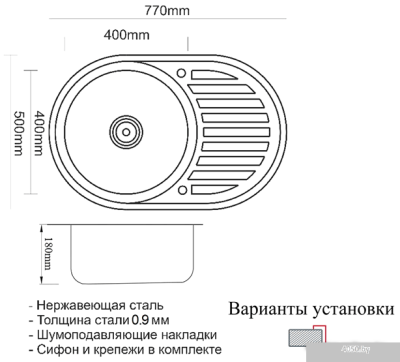Кухонная мойка ZorG SZR-7750