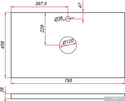 ЗОВ Тумба под умывальник Дион 80 D80LAFM7015MKV5-HPL38T (туя/графит матовый)