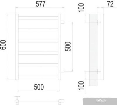 Полотенцесушитель TERMINUS Аврора П6 500x600 бп