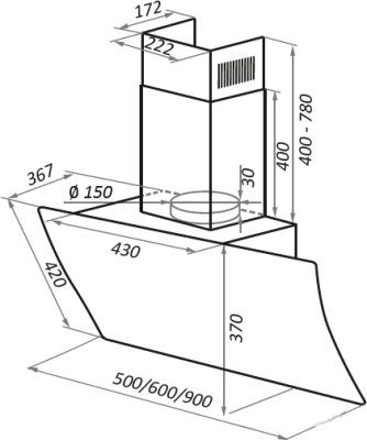 Кухонная вытяжка MAUNFELD Sky Star Chef 60 (белый)