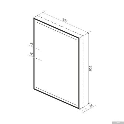 Wellsee Зеркало с фронтальной LED-подсветкой 7 Rays' Spectrum 172201220, 55 х 70 см (с сенсором и ре