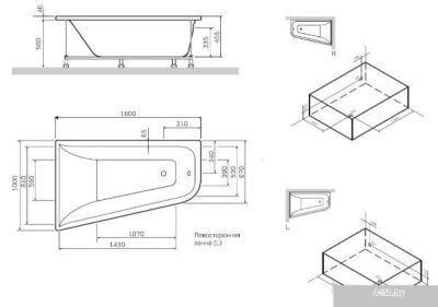 Ванна AM.PM Spirit W72A-160R100W-A2
