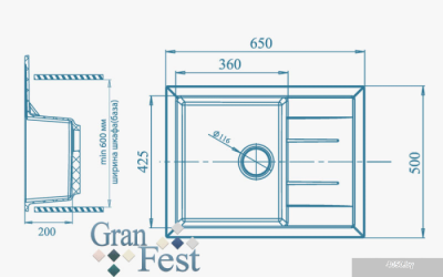 Кухонная мойка GranFest GF-Q650L
