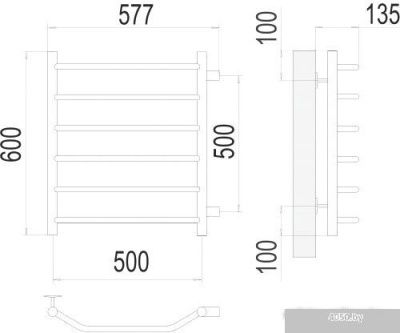 Полотенцесушитель TERMINUS Виктория П6 500x600 бп