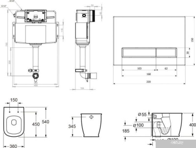 Унитаз Lavinia Boho Relfix Bell Pro 5 в 1 87551004 (черный/белый пластик)