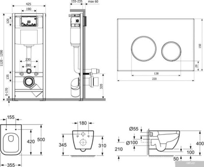 Унитаз Lavinia Boho Relfix One Rimless 7 в 1 75110134 (greek black иск. камень)