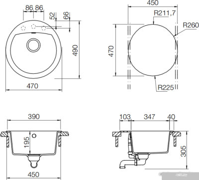 Кухонная мойка Schock Eclipse 45 Onyx [700668]