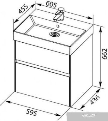 Aquanet Тумба Бруклин 60 00212596 с умывальником Slim Synergy (белый)
