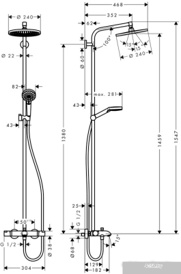 Hansgrohe Crometta S 240 Showerpipe [27320000]