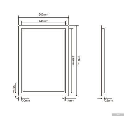 Roxen Зеркало Pure 510175-50 50х70