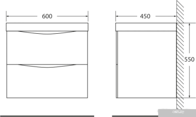 BelBagno Тумба под умывальник Marino-600-2C-SO-BL-P (bianco lucido)