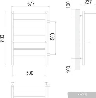 Полотенцесушитель TERMINUS Анкона П8 500х800 бп