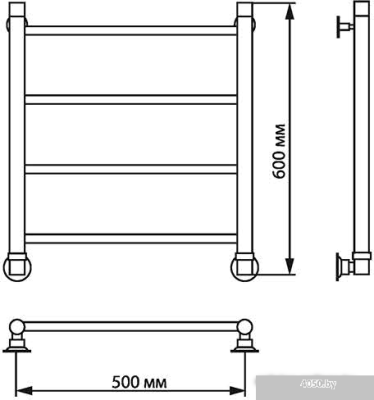 Полотенцесушитель Luxon J 100x50 (нижнее подключение)