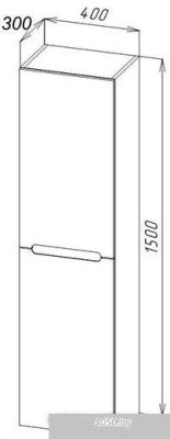BelBagno Шкаф-пенал Etna-1500-2A-SC-RN-P-L (левый, rovere nature)