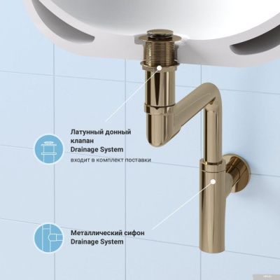 Wellsee Drainage System 182126002 (сифон, донный клапан, золото)