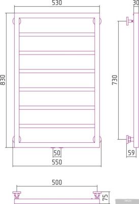 Полотенцесушитель Сунержа Канцлер 800x500 00-0254-8050