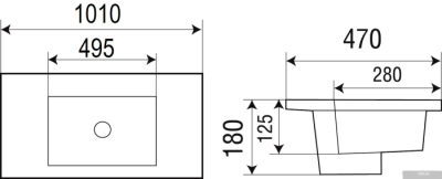 Умывальник WeltWasser Deilbach 7506-100 MT-BL