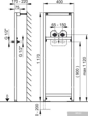 Инсталляция для раковины Alcaplast A104B/1200