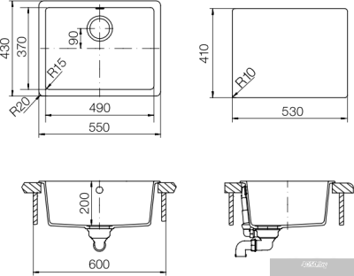 Кухонная мойка Schock Quadro 60 Terra [700519]
