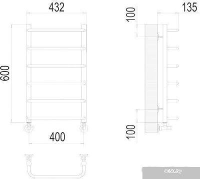 Полотенцесушитель TERMINUS Стандарт П6 400x600 нп