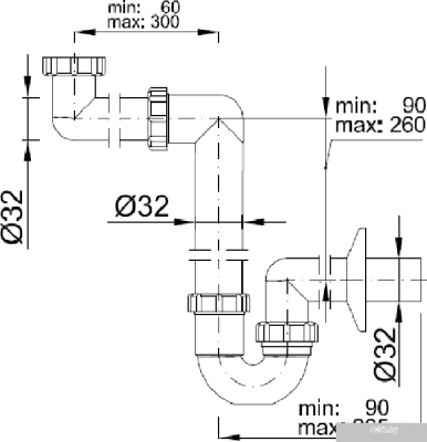 Сифон Styron STY-641-32-2