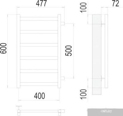 Полотенцесушитель TERMINUS Аврора П6 400x600 бп