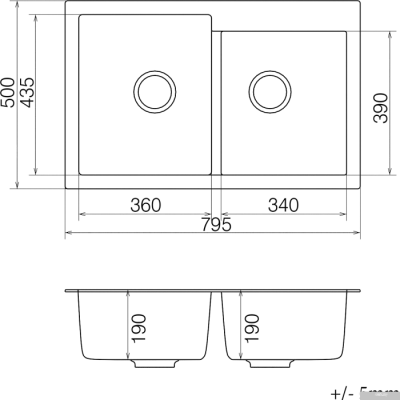 Кухонная мойка Vankor Orman OMP 05.80 (черный)