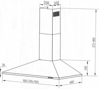 Кухонная вытяжка MAUNFELD Cork 50 (нержавеющая сталь)