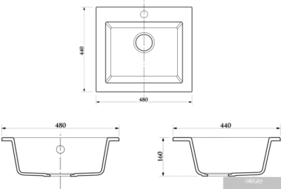 Кухонная мойка Berge BR-4803 (песочный матовый)