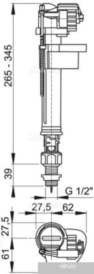 Впускной клапан Alcaplast A18 1/2''