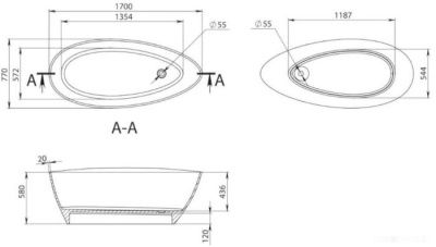 Ванна Miraggio Maldives 170x77