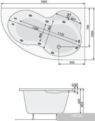 Ванна Poolspa Mistral 150x105 R