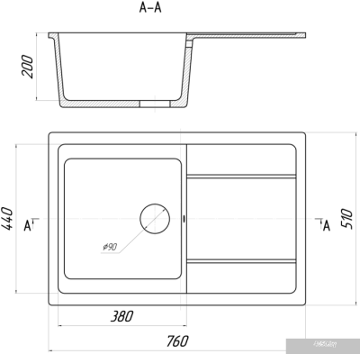 Кухонная мойка Gerhans B27 (оникс)